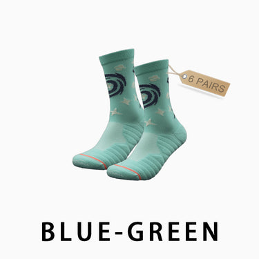 blue-green running socks