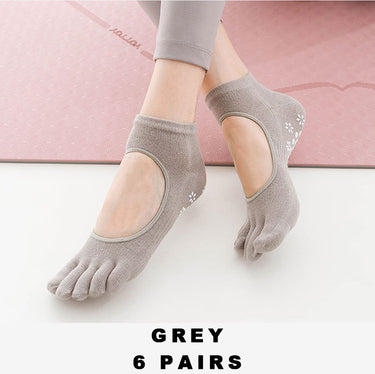 grey yoga socks