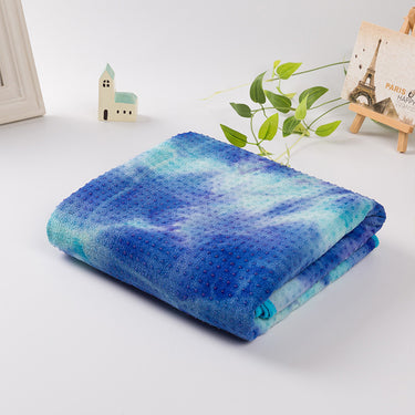 blue Tie-Dye Yoga Towel