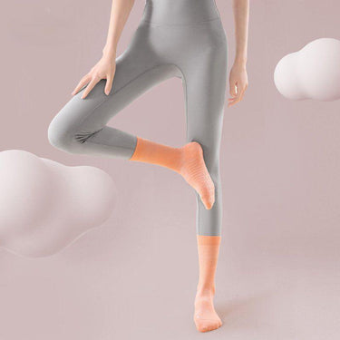 orange yoga socks