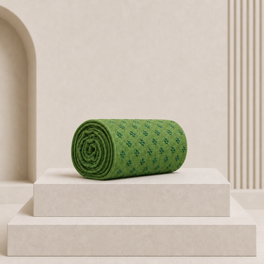 green yoga towel